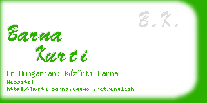 barna kurti business card